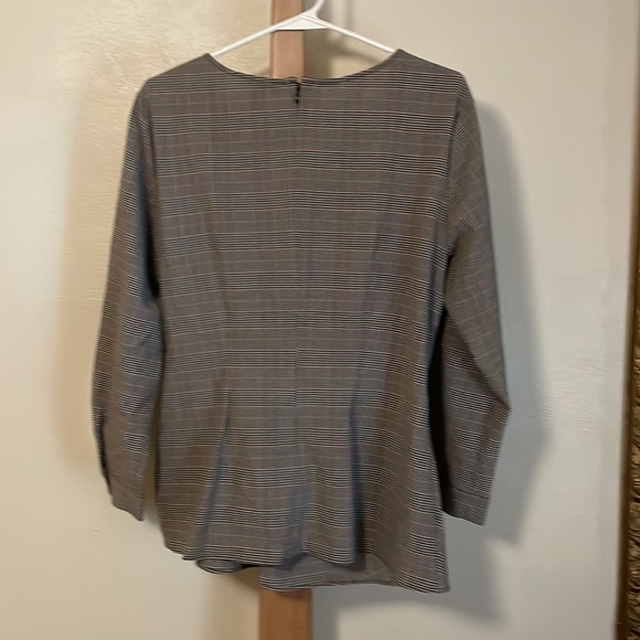 Ann Taylor plaid peplum top - Picture 2 of 5